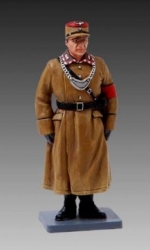 BER006A At attention brown coat